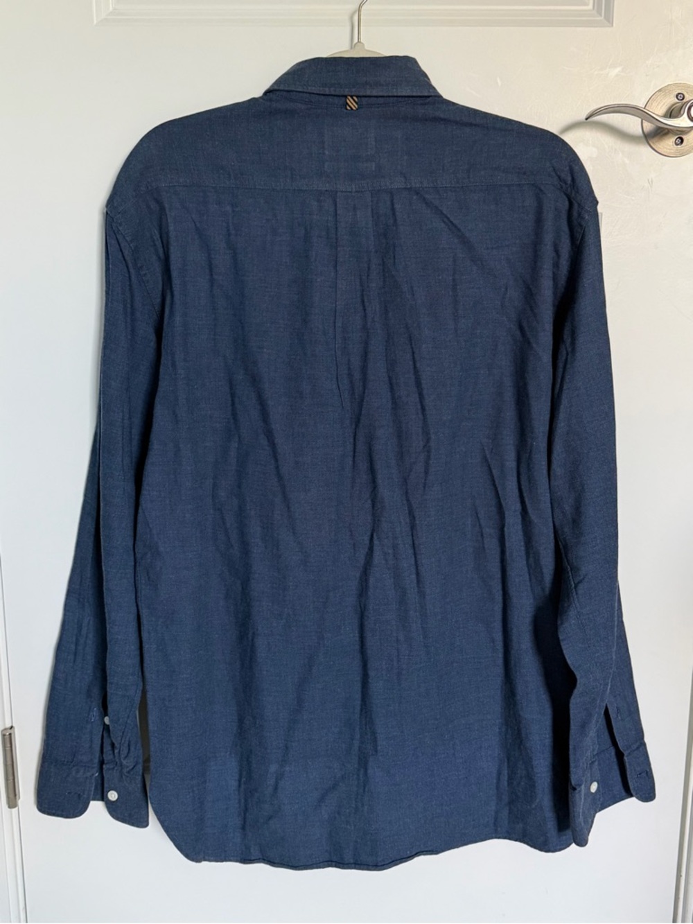 Billy Reid Men's Standard Fit Navy Cotton Button-Down Shirt Large 39806 - Picture 8 of 15